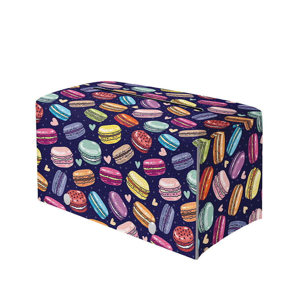 Cute Macarons Pattern Print Leather Tissue Box Cover