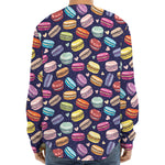 Cute Macarons Pattern Print Long Sleeve Baseball Jersey