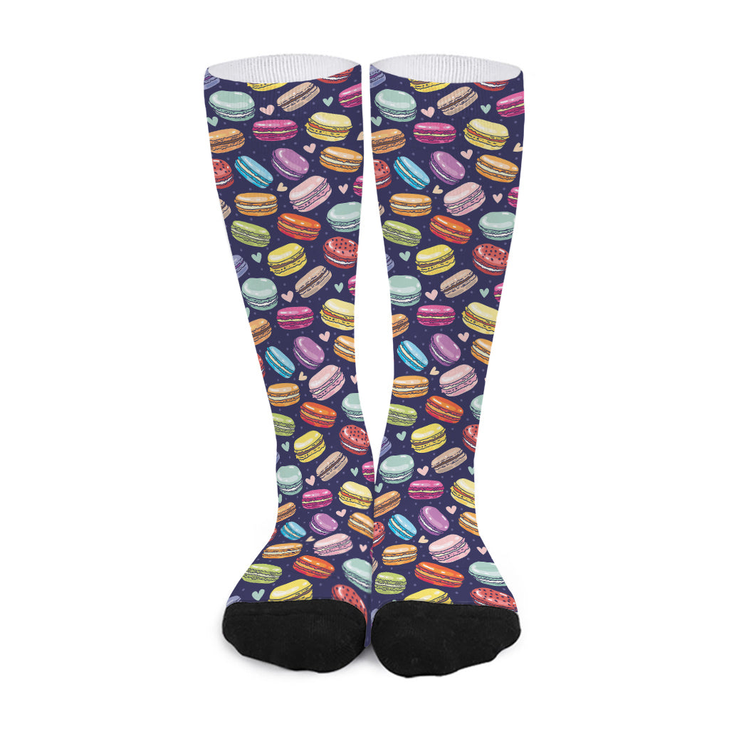 Cute Macarons Pattern Print Long Socks