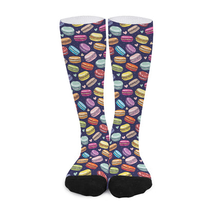 Cute Macarons Pattern Print Long Socks