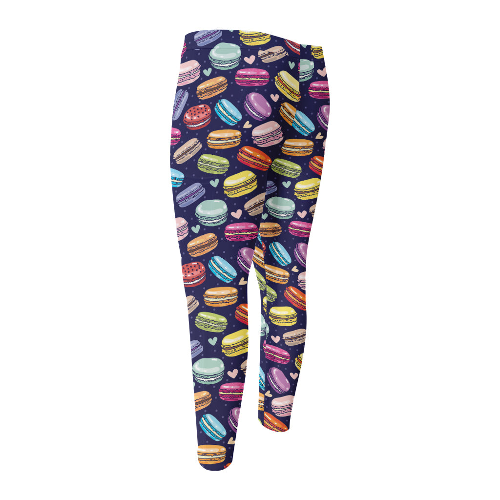 Cute Macarons Pattern Print Men's Compression Pants