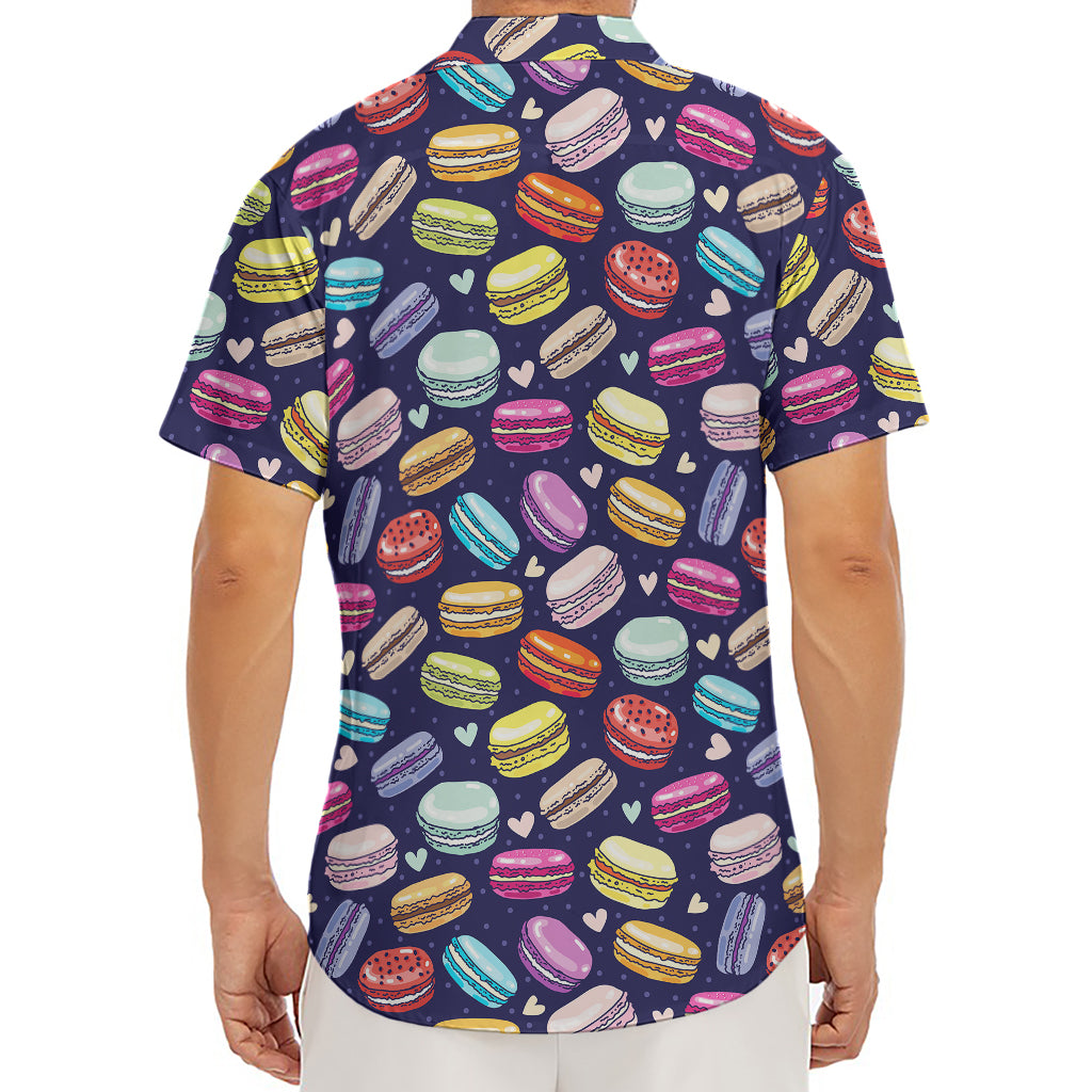 Cute Macarons Pattern Print Men's Deep V-Neck Shirt