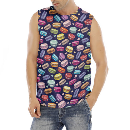 Cute Macarons Pattern Print Men's Fitness Tank Top
