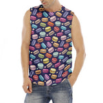Cute Macarons Pattern Print Men's Fitness Tank Top