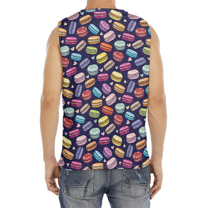 Cute Macarons Pattern Print Men's Fitness Tank Top