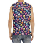 Cute Macarons Pattern Print Men's Fitness Tank Top