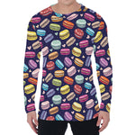 Cute Macarons Pattern Print Men's Long Sleeve T-Shirt