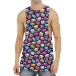 Cute Macarons Pattern Print Men's Muscle Tank Top