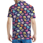 Cute Macarons Pattern Print Men's Polo Shirt