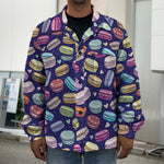 Cute Macarons Pattern Print Men's Shirt Jacket