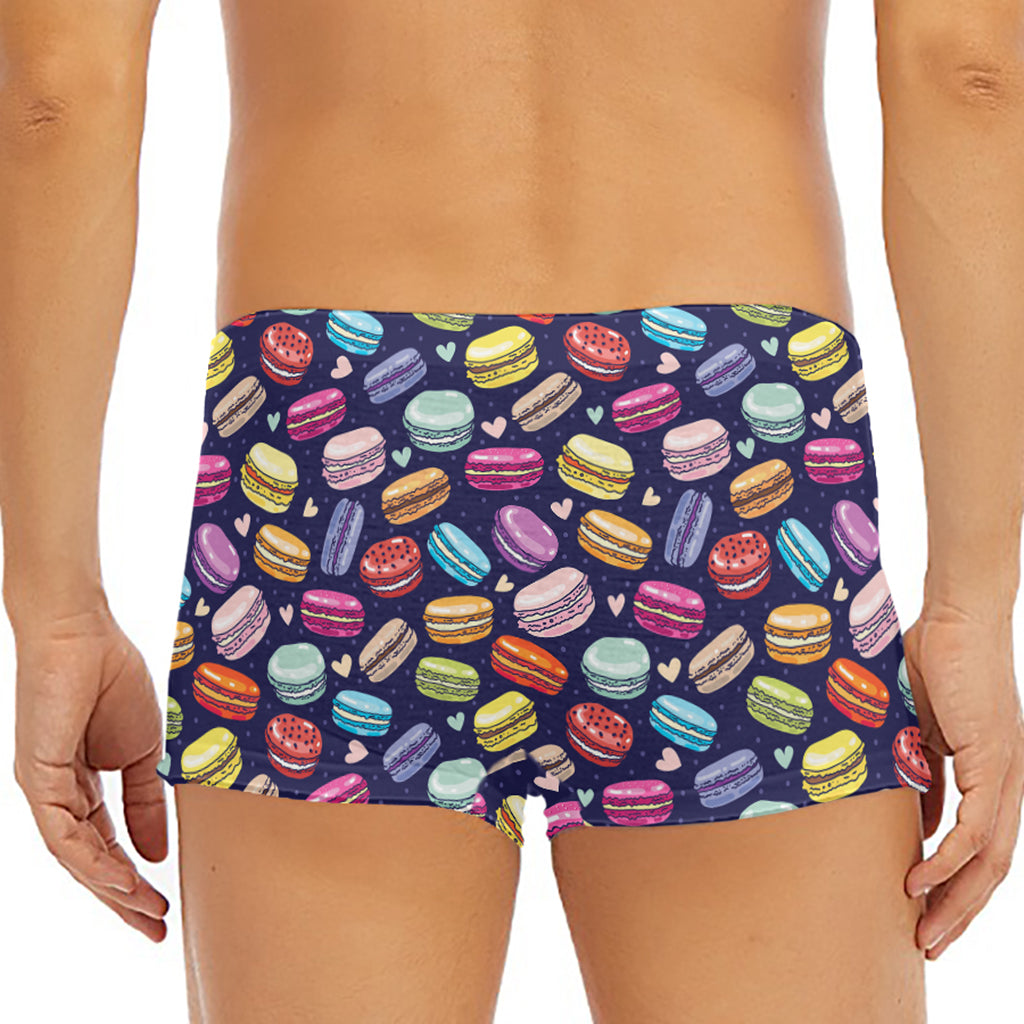 Cute Macarons Pattern Print Men's Short Boxer Briefs
