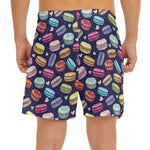 Cute Macarons Pattern Print Men's Split Running Shorts