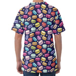 Cute Macarons Pattern Print Men's Velvet T-Shirt