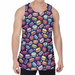 Cute Macarons Pattern Print Men's Velvet Tank Top