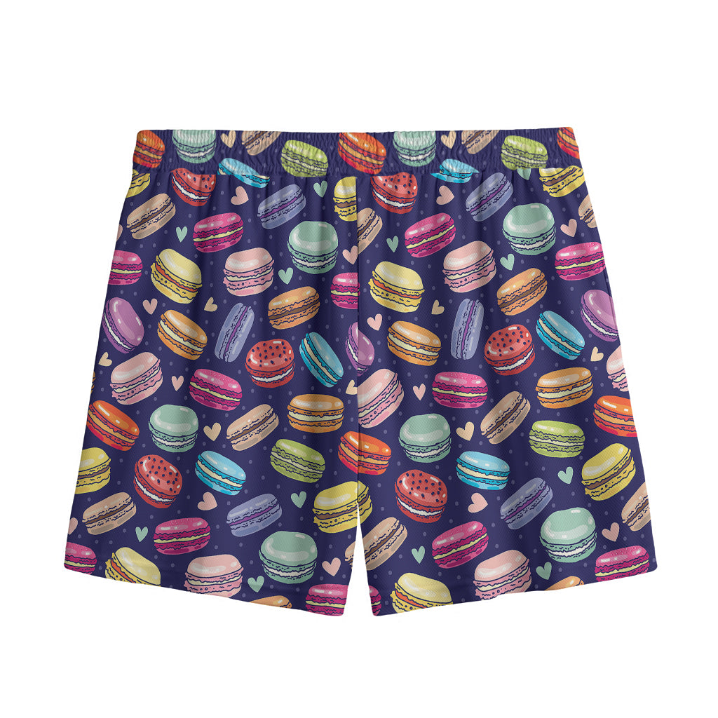 Cute Macarons Pattern Print Mesh Shorts