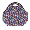 Cute Macarons Pattern Print Neoprene Lunch Bag