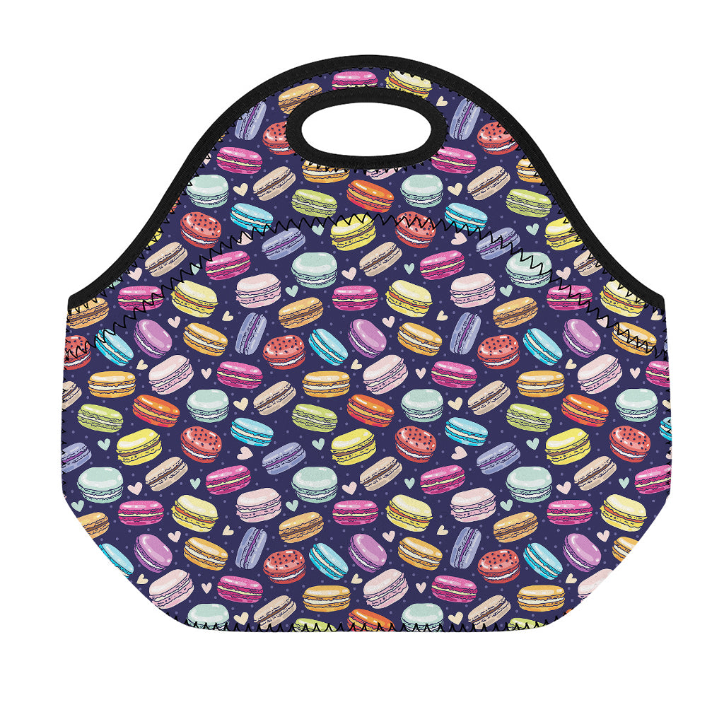 Cute Macarons Pattern Print Neoprene Lunch Bag