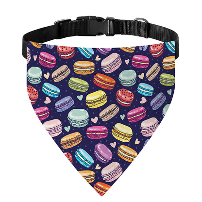 Cute Macarons Pattern Print Over The Collar Dog Bandana
