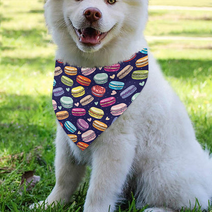 Cute Macarons Pattern Print Over The Collar Dog Bandana