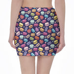 Cute Macarons Pattern Print Pencil Mini Skirt