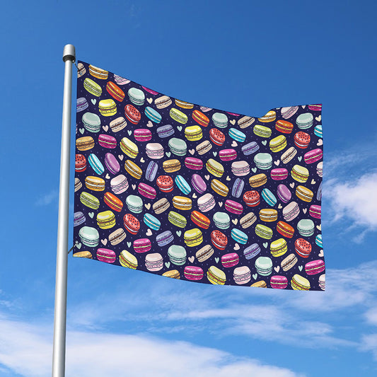 Cute Macarons Pattern Print Polyester Flag