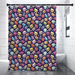 Cute Macarons Pattern Print Premium Shower Curtain