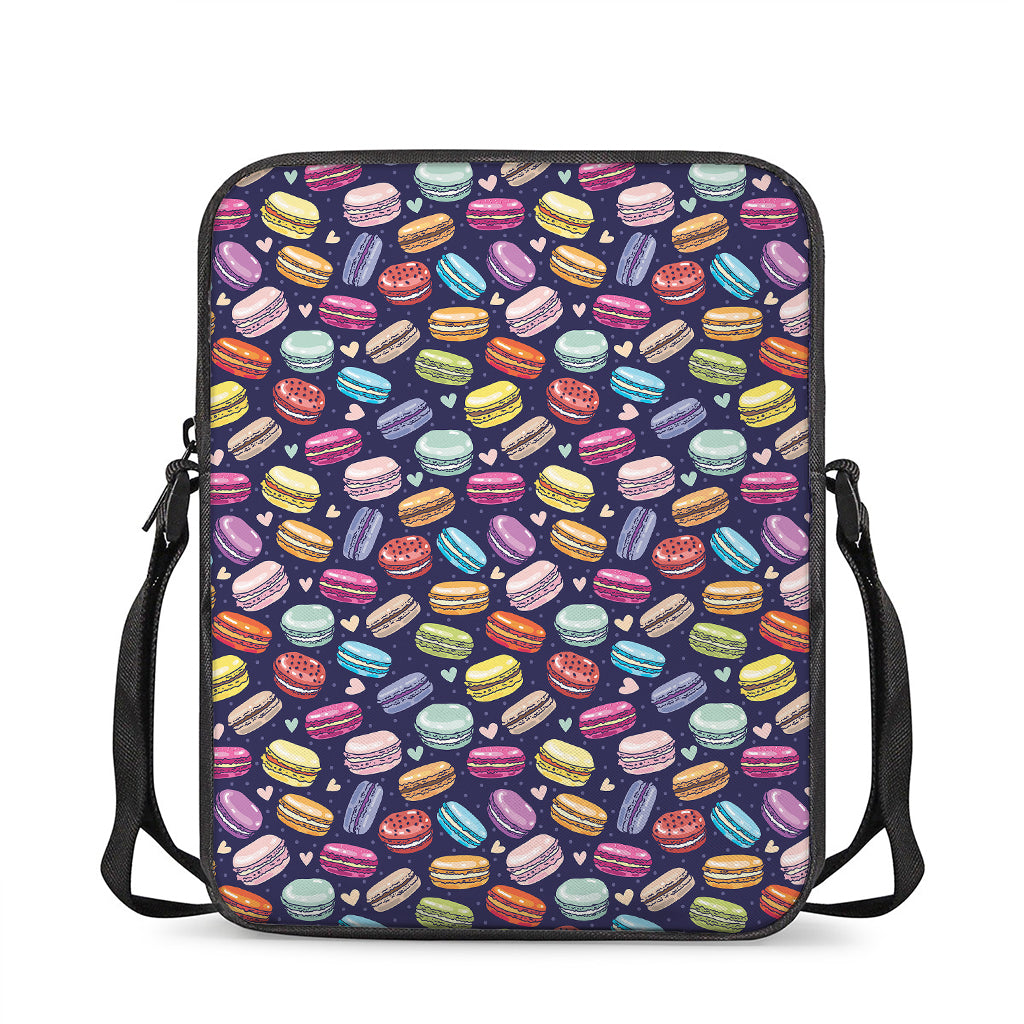 Cute Macarons Pattern Print Rectangular Crossbody Bag