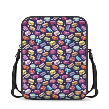 Cute Macarons Pattern Print Rectangular Crossbody Bag