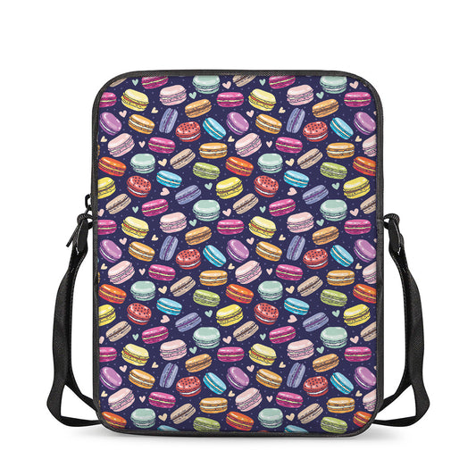 Cute Macarons Pattern Print Rectangular Crossbody Bag