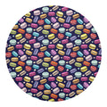 Cute Macarons Pattern Print Round Blanket