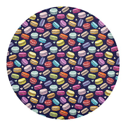 Cute Macarons Pattern Print Round Blanket