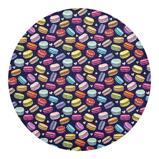 Cute Macarons Pattern Print Round Blanket