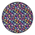 Cute Macarons Pattern Print Round Floor Mat