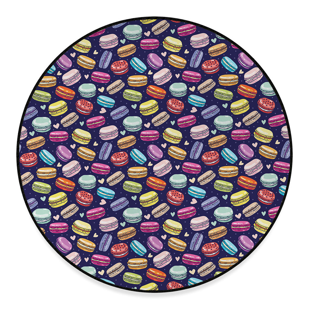 Cute Macarons Pattern Print Round Floor Mat