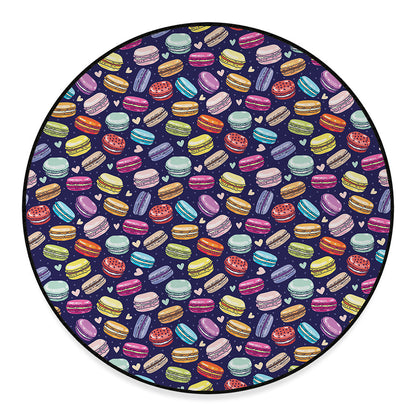 Cute Macarons Pattern Print Round Floor Mat