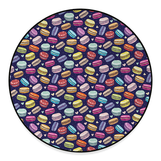 Cute Macarons Pattern Print Round Floor Mat