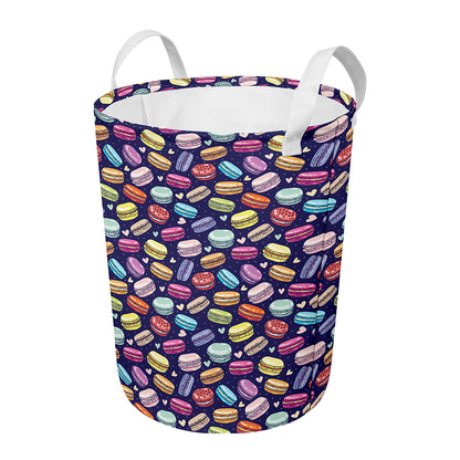 Cute Macarons Pattern Print Round Laundry Basket
