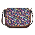 Cute Macarons Pattern Print Saddle Bag