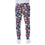Cute Macarons Pattern Print Scuba Joggers