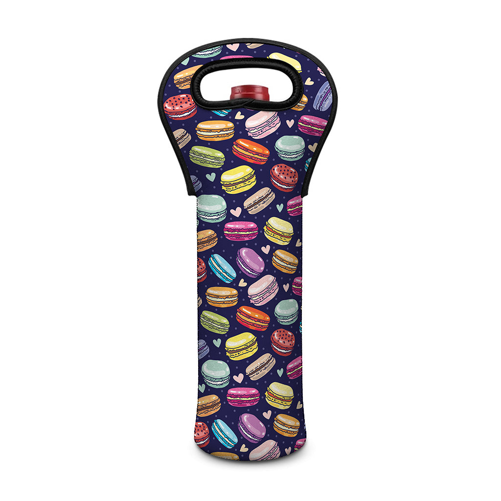 Cute Macarons Pattern Print Single Neoprene Wine Tote