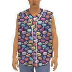 Cute Macarons Pattern Print Sleeveless Baseball Jersey