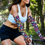 Cute Macarons Pattern Print Sun Protection Arm Sleeves