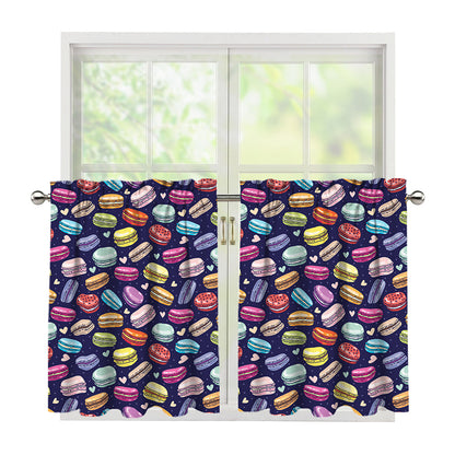 Cute Macarons Pattern Print Tier Curtains