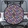 Cute Macarons Pattern Print Tire Cover With Camera Hole