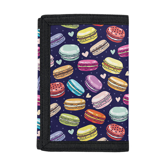 Cute Macarons Pattern Print Trifold Wallet