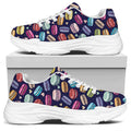 Cute Macarons Pattern Print White Chunky Shoes