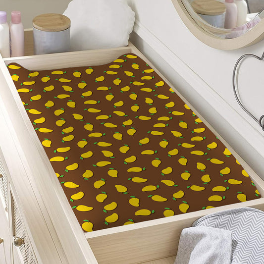 Cute Mango Pattern Print Changing Pad Cover