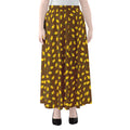 Cute Mango Pattern Print Chiffon Maxi Skirt