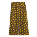 Cute Mango Pattern Print Cotton Front Slit Maxi Skirt