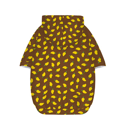Cute Mango Pattern Print Dog Zip Up Hoodie